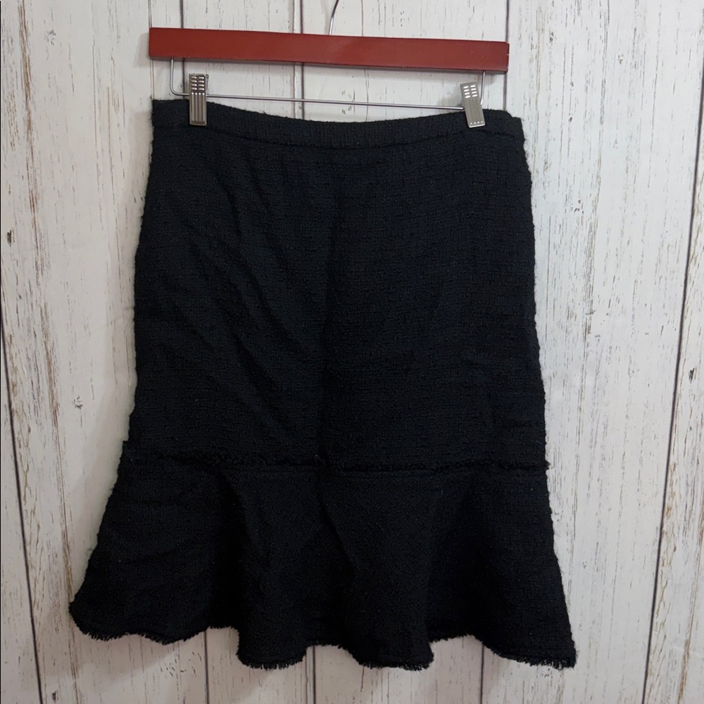 J. Crew Wool Blend Chic Black A-Line Women's Skirt Size 4
